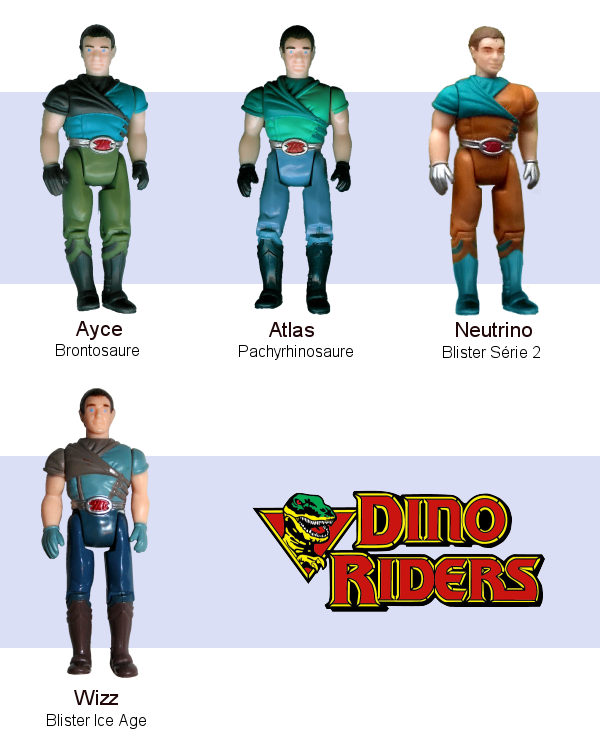 Dino-Riders Valoriens : Ayce, Atlas, Neutrino, Wizz