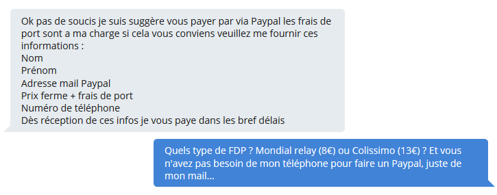 Arnaque Leboncoin + PayPal