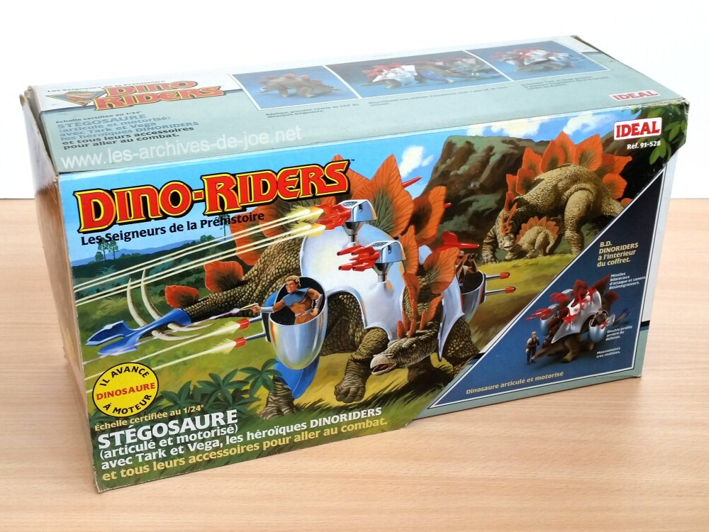 Dino-Riders Stégosaure avec Tark et Vega - avant de la boite