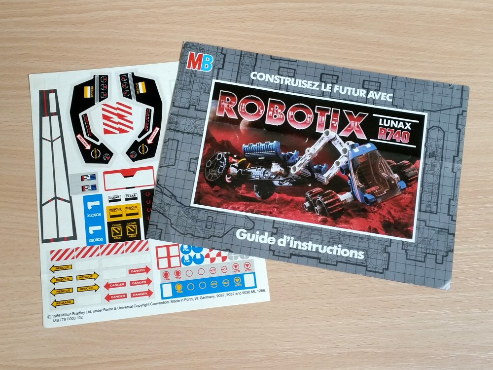 Robotix R740 Lunax - notice et stickers